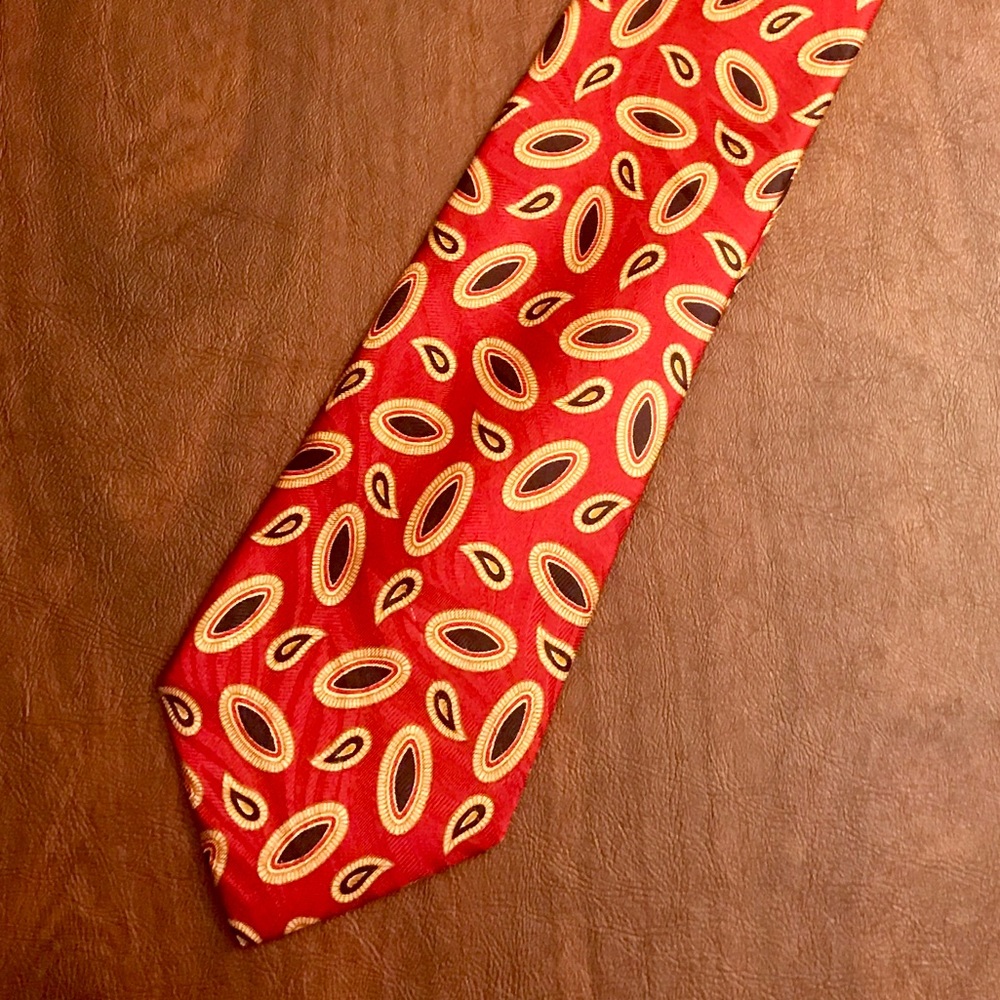 Vintage Fendi red silk tie